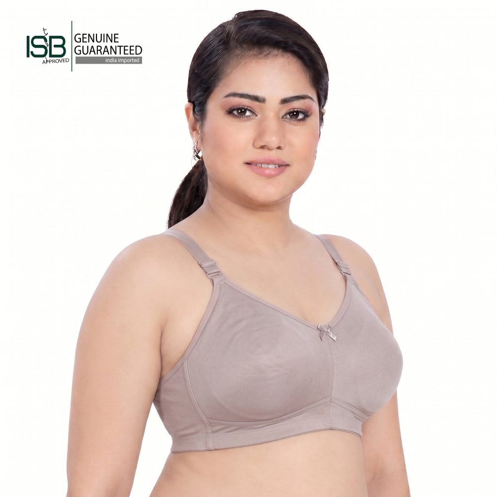 KISSES LIZA Non-Padded, Non-Wired, Full Coverage, Seamless 100% Cotton Feel Fabric Bra | C D Cup | Indian Imported | ISB Approved Genuine Guaranteed | IB260608A147