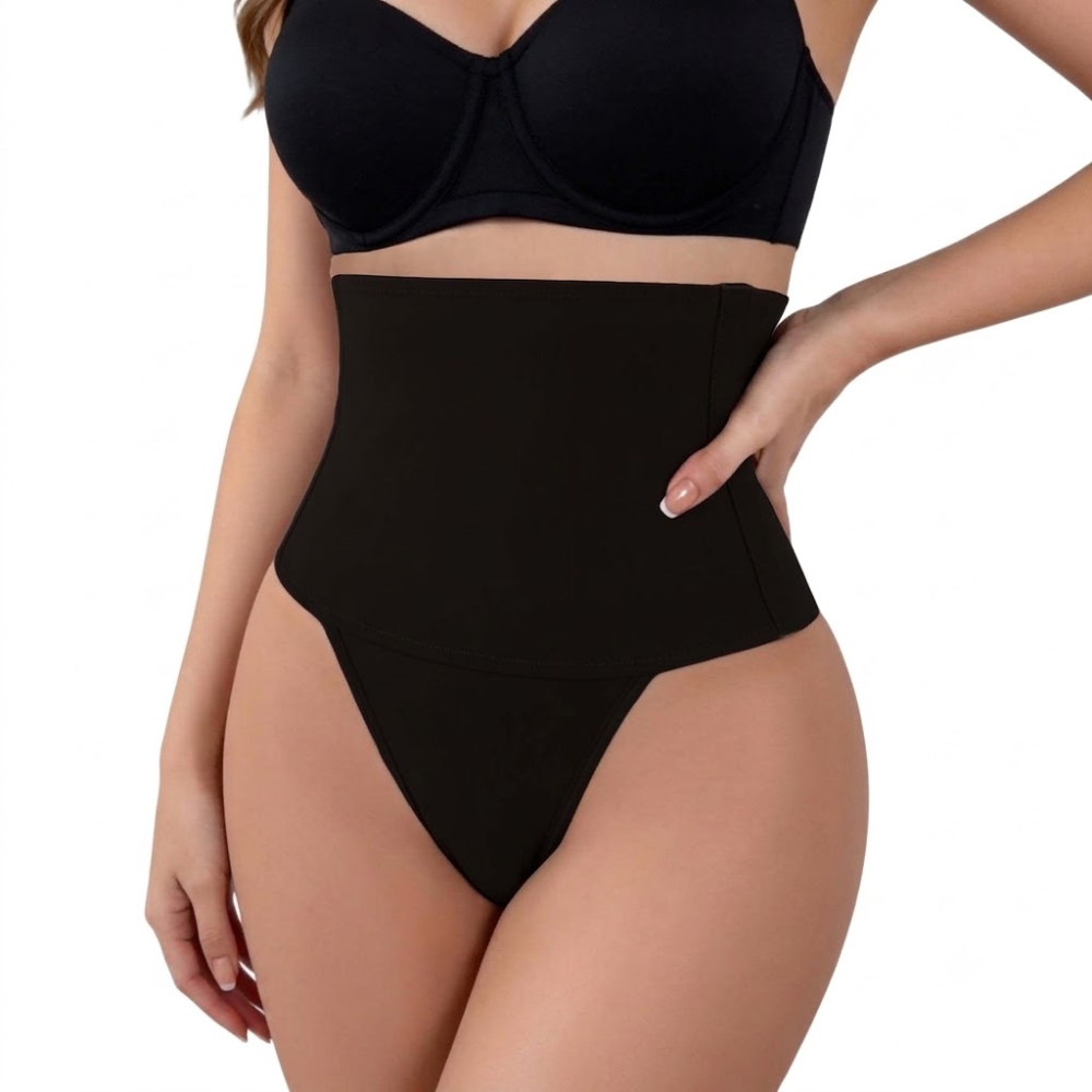 High Waist Adjustable Shapewear Thong (10 Hook Edition) | Tummy Control | Seamless Sculpt Fit | Adjustable Side Hooks | Invisible Body Shaper | ISHR260628A174