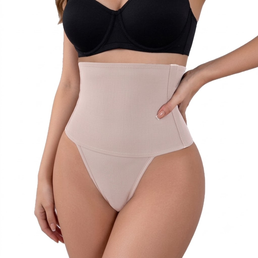 High Waist Adjustable Shapewear Thong (10 Hook Edition) | Tummy Control | Seamless Sculpt Fit | Adjustable Side Hooks | Invisible Body Shaper | ISHR260628A174