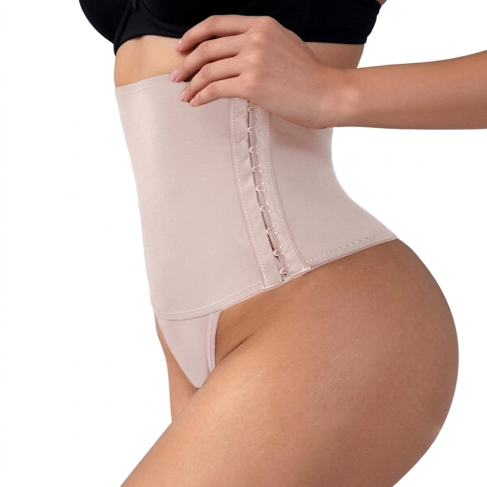 High Waist Adjustable Shapewear Thong (10 Hook Edition) | Tummy Control | Seamless Sculpt Fit | Adjustable Side Hooks | Invisible Body Shaper | ISHR260628A174