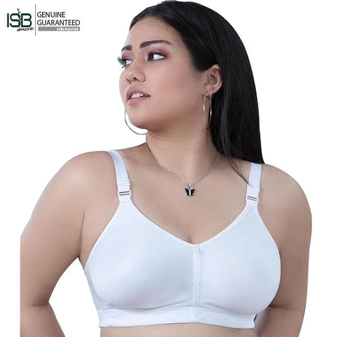 TRYLO Riza T-FIT Women's Non-Padded,Non-Wired,Full Coverage,Seamless 100% Cotton Feel Fabric Bra | Indian Imported | ISB Approved Genuine Guaranteed | IB250822438