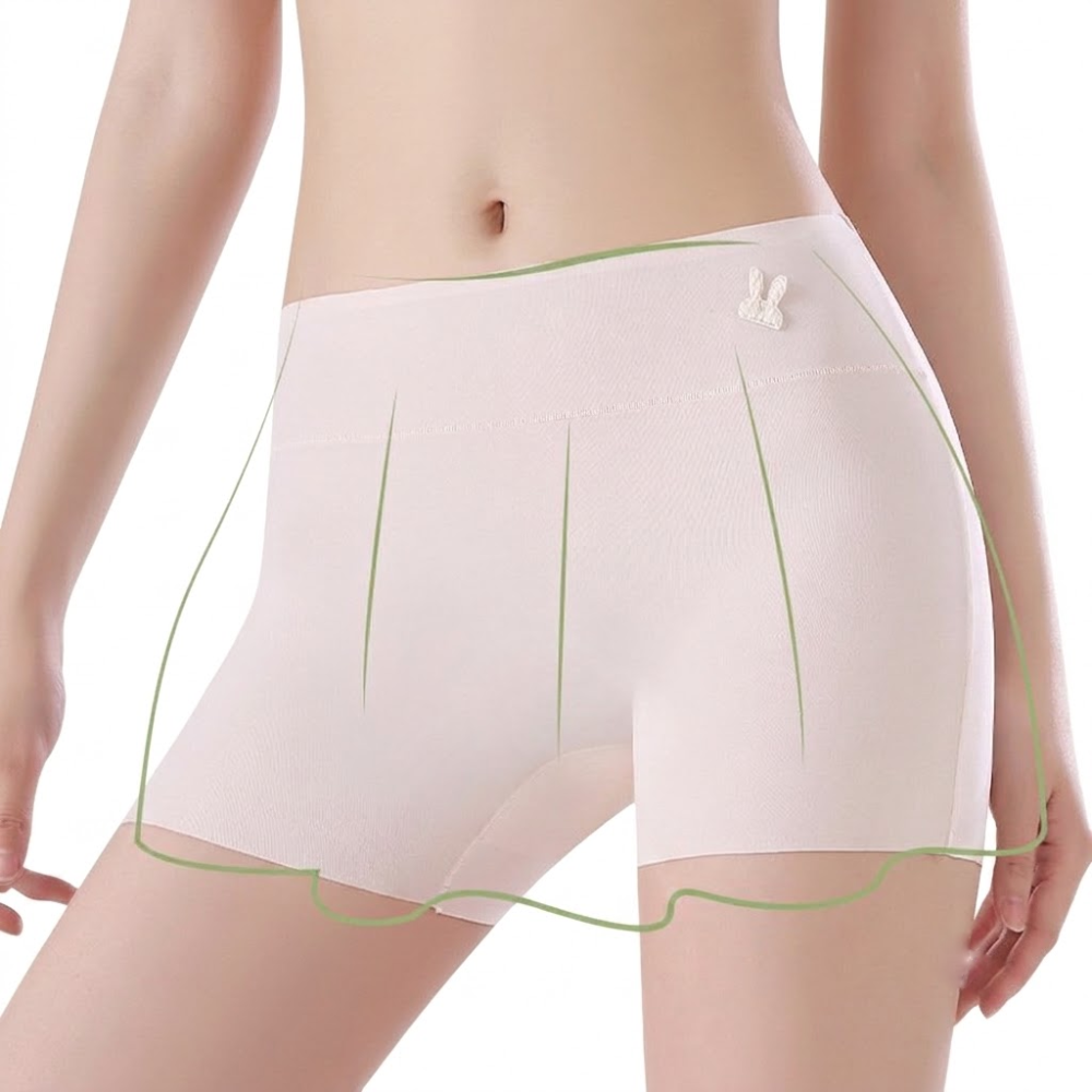 Ice Silk Safety Pants for Women | Anti-Exposure | Non-Curling | Two-in-One Seamless High-Waisted Pant | ISCP260718A207