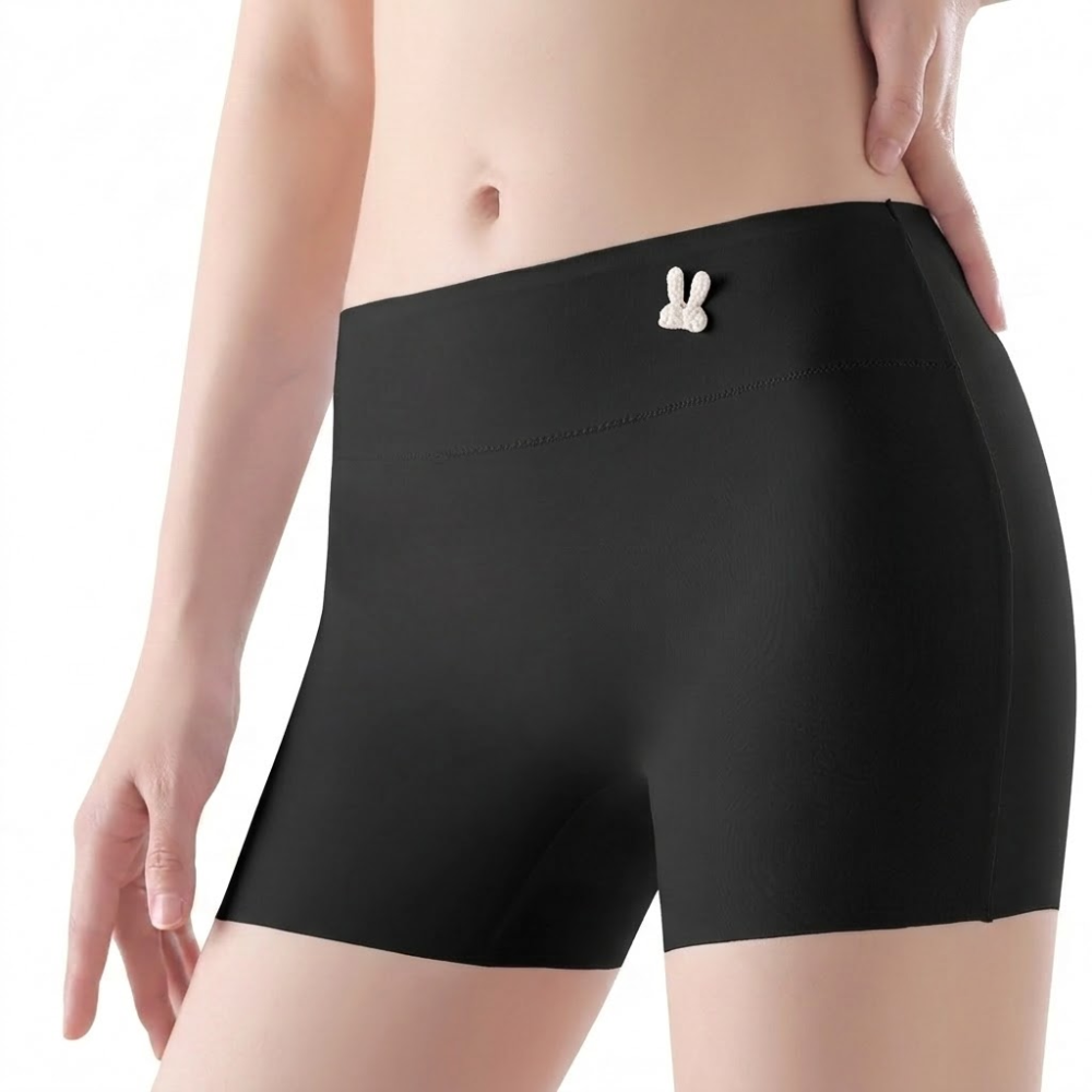 Ice Silk Safety Pants for Women | Anti-Exposure | Non-Curling | Two-in-One Seamless High-Waisted Pant | ISCP260718A207