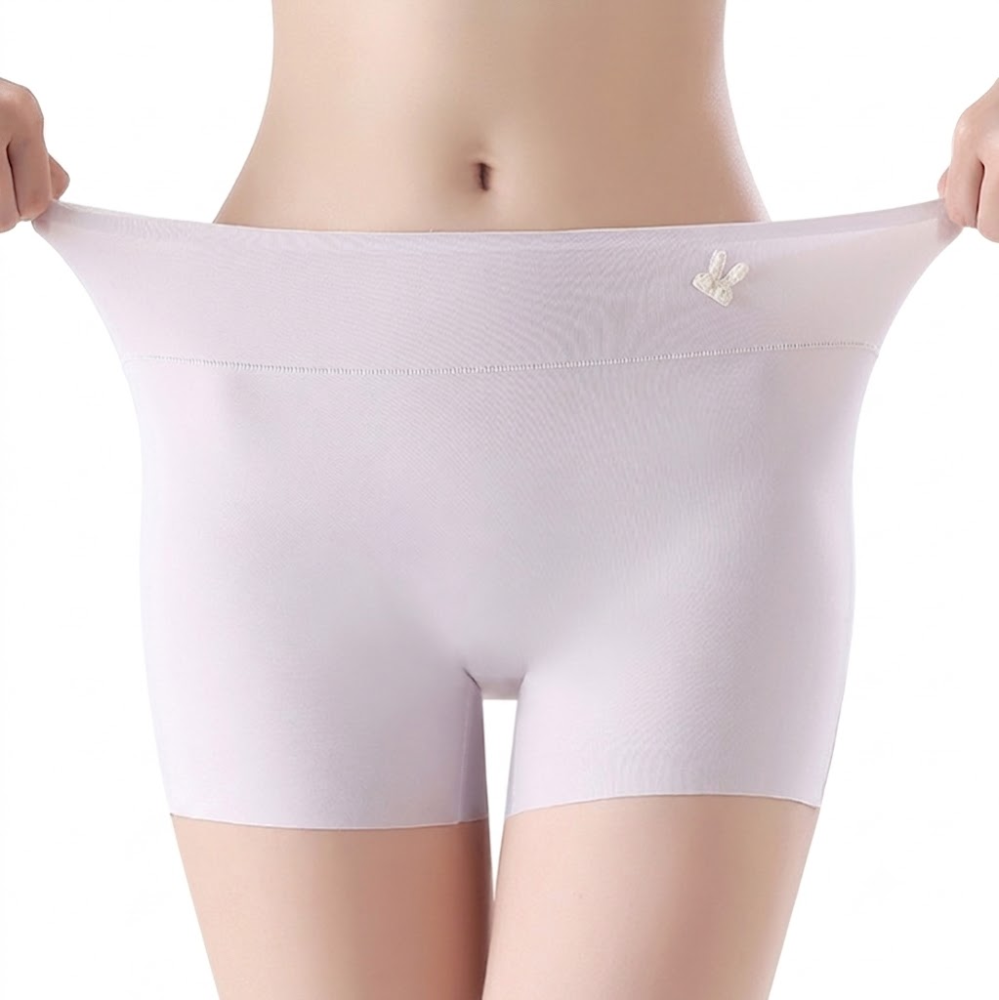 Ice Silk Safety Pants for Women | Anti-Exposure | Non-Curling | Two-in-One Seamless High-Waisted Pant | ISCP260718A207