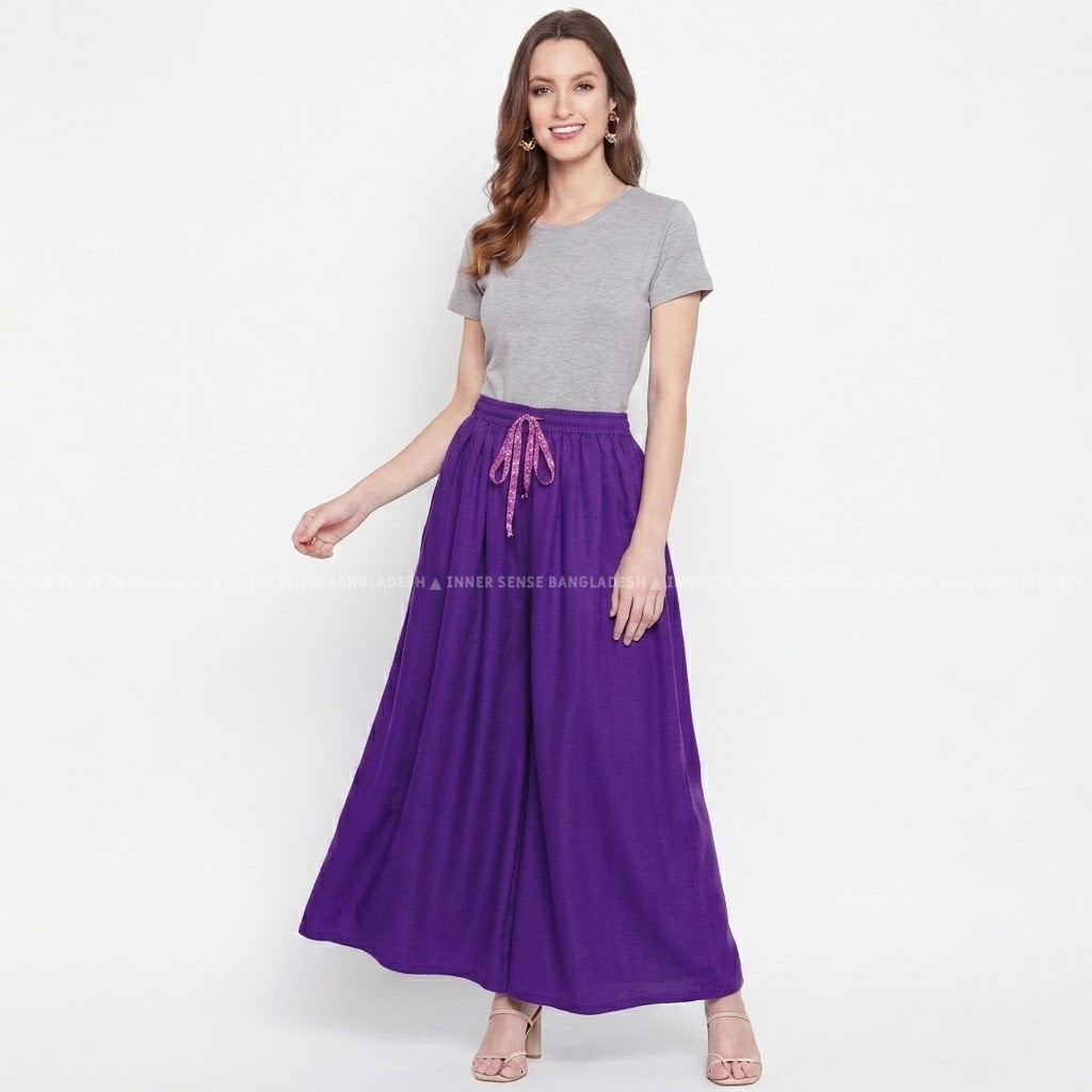 Ultimate Comfort Wide Leg Full Day Comfort Big Skirt Palazzo | ISMT260626A170