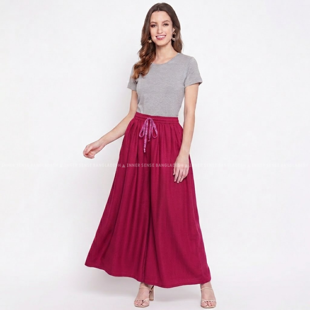 Ultimate Comfort Wide Leg Full Day Comfort Big Skirt Palazzo | ISMT260626A170
