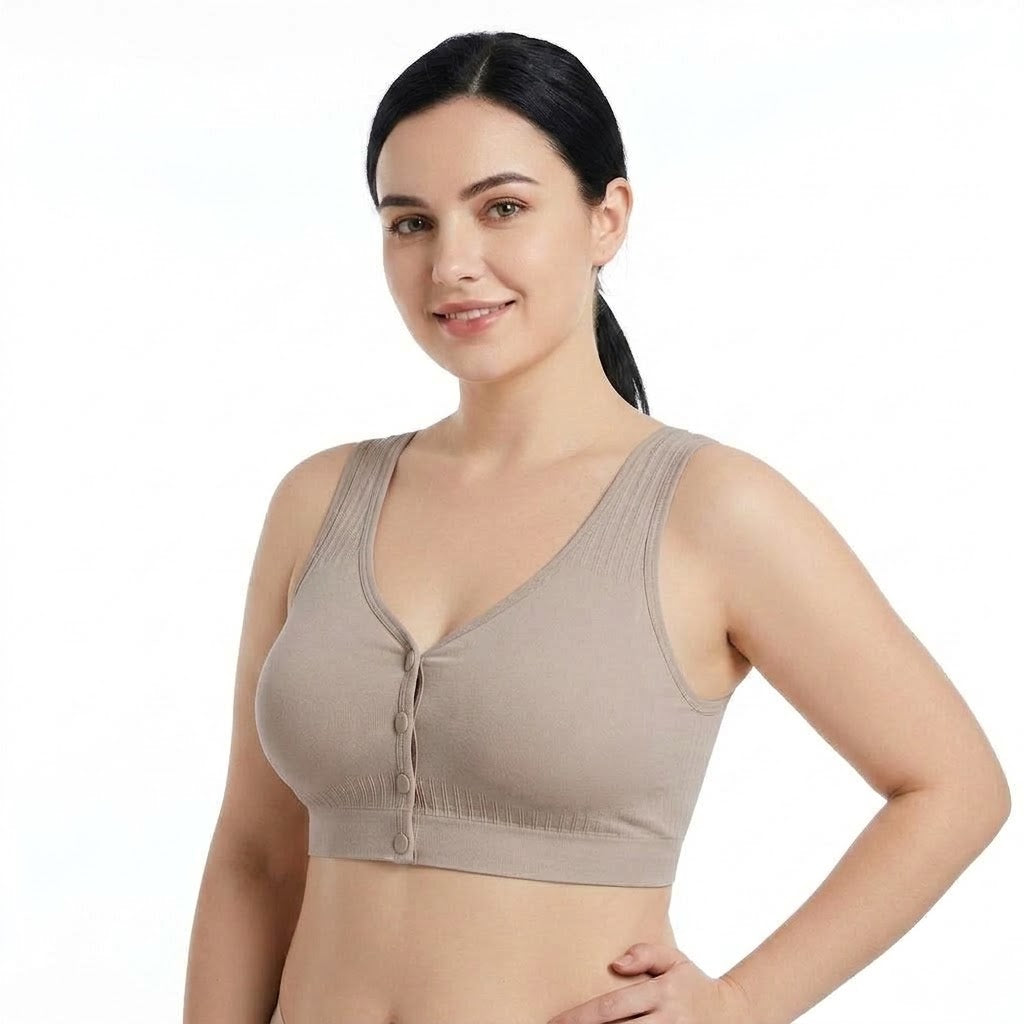 LUNA Front-Buttoned Comfortable Beautiful Back Bra |  38 -  48 | Wide Shoulder Strap Bra | Breathable Everyday Wear | CB260917A375