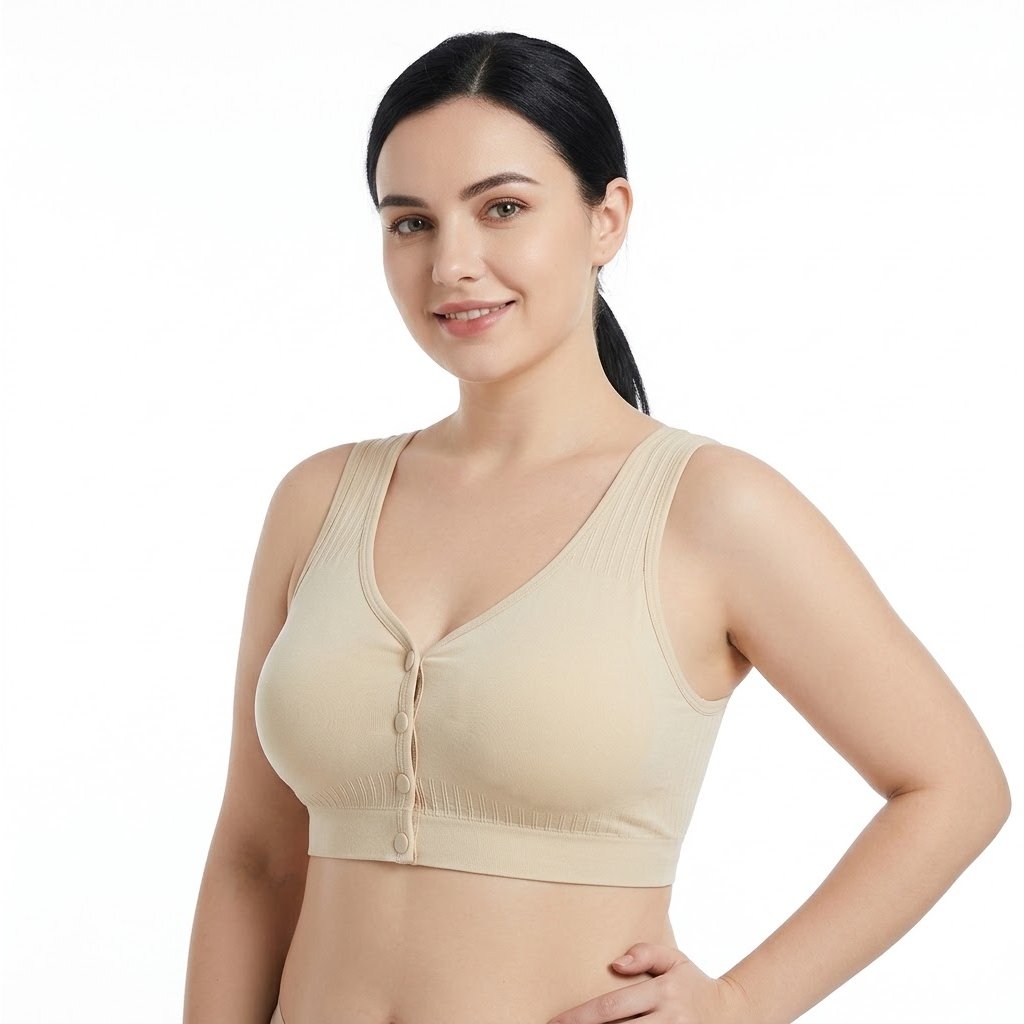 LUNA Front-Buttoned Comfortable Beautiful Back Bra |  38 -  48 | Wide Shoulder Strap Bra | Breathable Everyday Wear | CB260917A375