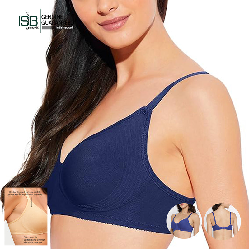 Guddi JOLLY Fabcool Encircled Side Support Shaper, Non-Wired Non Padded High Coverage Everyday Bra | 3 HOOK | Indian Imported | ISB Approved Genuine Guaranteed | IB260501A096