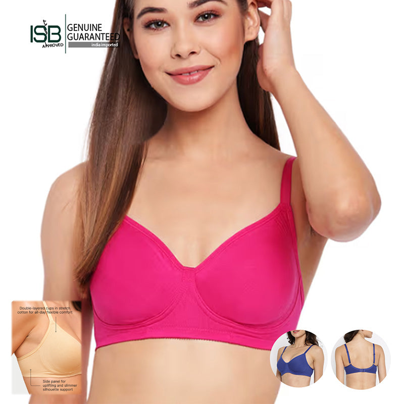 Guddi JOLLY Fabcool Encircled Side Support Shaper, Non-Wired Non Padded High Coverage Everyday Bra | 3 HOOK | Indian Imported | ISB Approved Genuine Guaranteed | IB260501A096