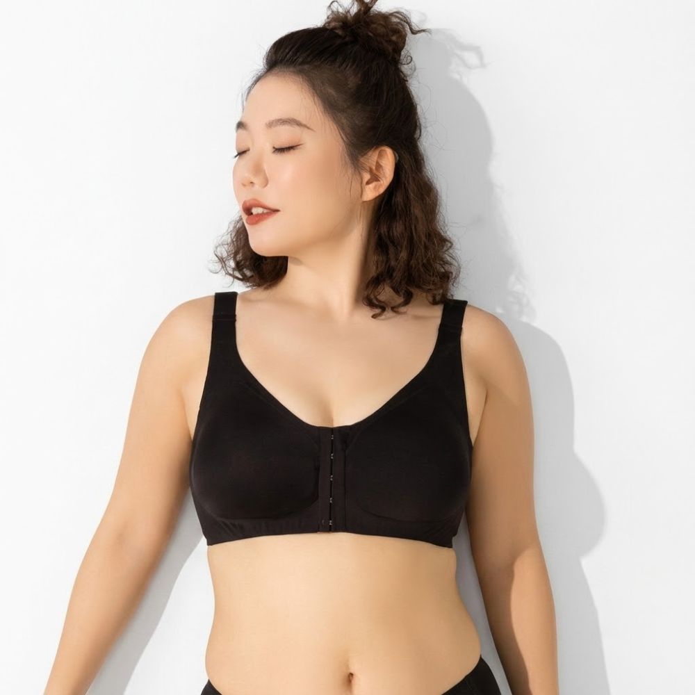 LUZA Front Button Seamless Bra (Luxury Comfort Edition) | Large Size | Cup C D | Wire-Free | Anti-Sagging Lift | Beautiful Back | CB260711A195