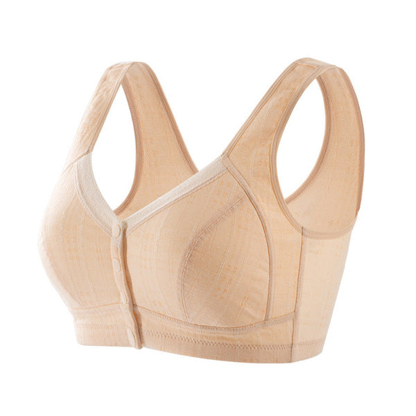 TIXA Vest Front Buckle Bra | Wireless No Steel Ring | Super Plus Size | Summer Thin Plaid Bra | Comfortable Everyday Wear | CB260921A379