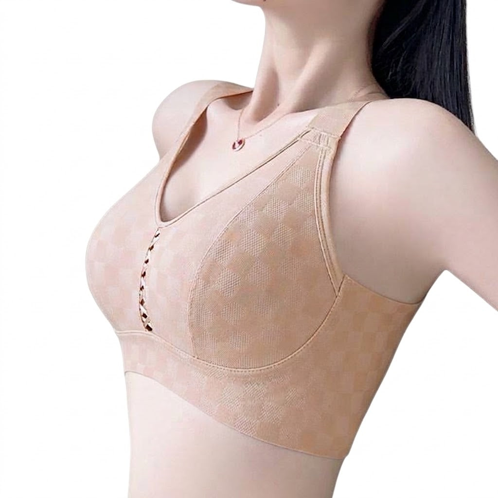KEWA Ultra-Thin Large Bust Minimizer Bra | Cup E/F/G | Plus Size | Wireless Full Cup | Side Support & Lift-Up | CB260921A3377
