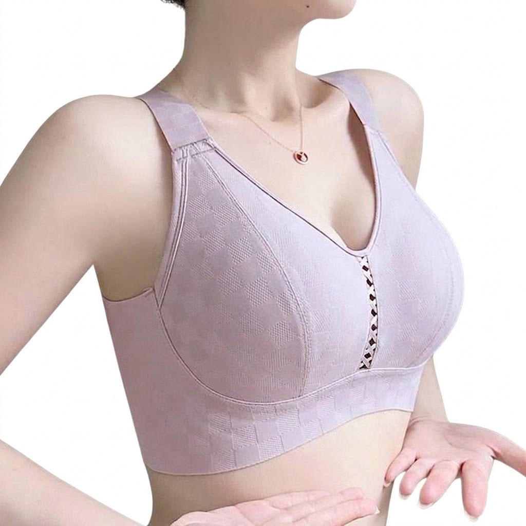 KEWA Ultra-Thin Large Bust Minimizer Bra | Cup E/F/G | Plus Size | Wireless Full Cup | Side Support & Lift-Up | CB260921A3377