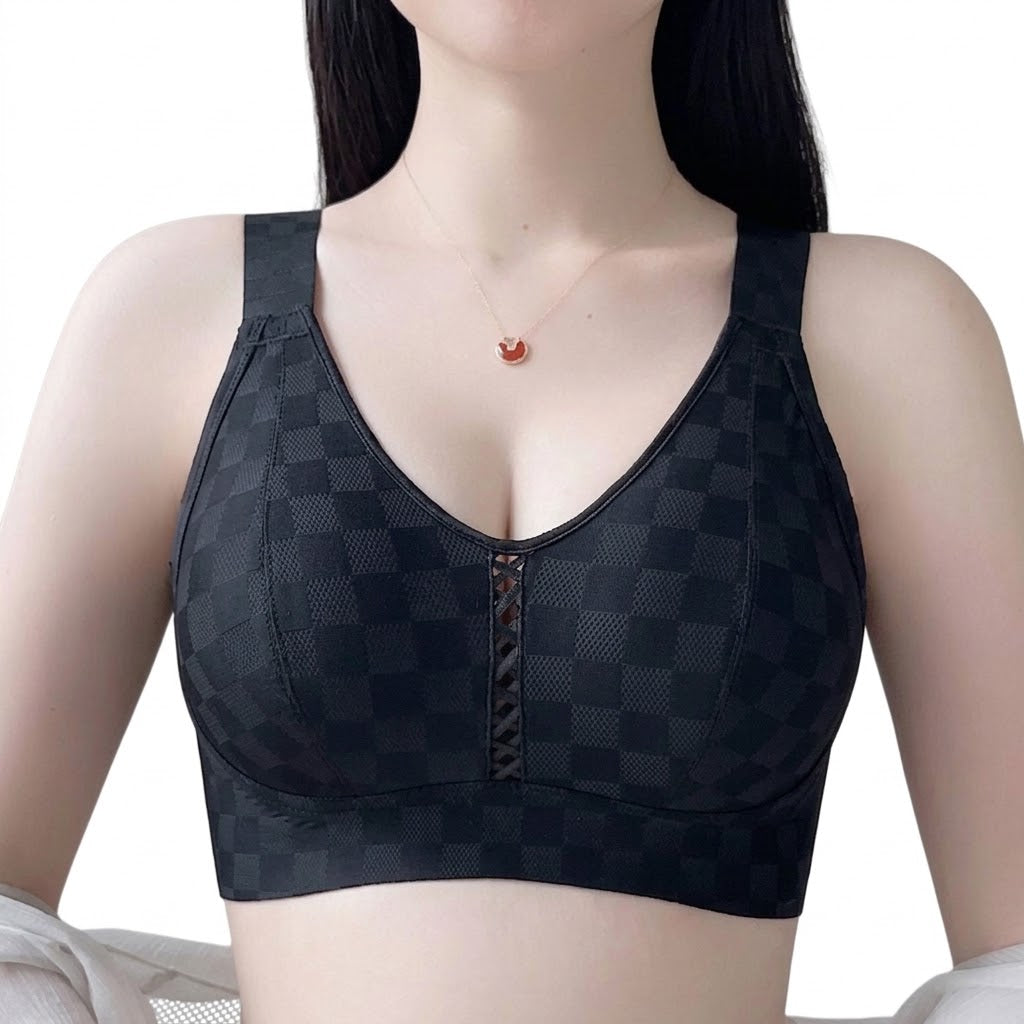 KEWA Ultra-Thin Large Bust Minimizer Bra | Cup E/F/G | Plus Size | Wireless Full Cup | Side Support & Lift-Up | CB260921A3377