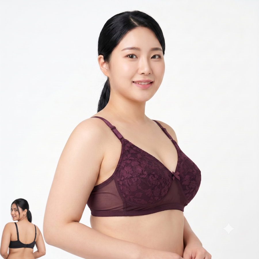 ISB Butterfly Ac Net Bra (2 Hook Edition) | Airy Net Fabric | Lightweight Comfort | Everyday Support | KB20110501