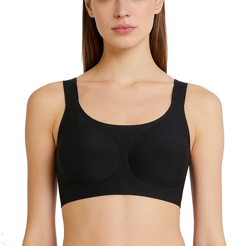 FIBO Plus-Size Soft Support Bra | Seamless Jelly Strip | Full Coverage | Large Cup | Wire-Free Women's Underwear | CB260726A247