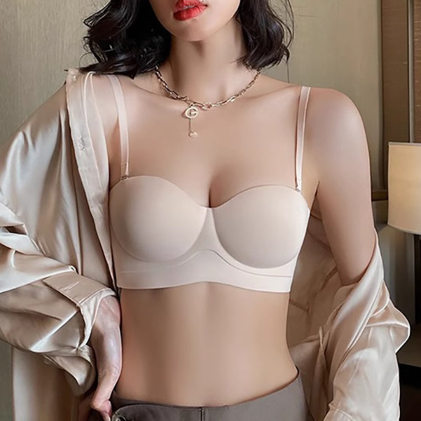 QYMA Seamless Push-Up Support Bra (Wire-Free) Upper Support | Side Breast Control | Anti-Sagging Beautiful Shape | CB260411A054