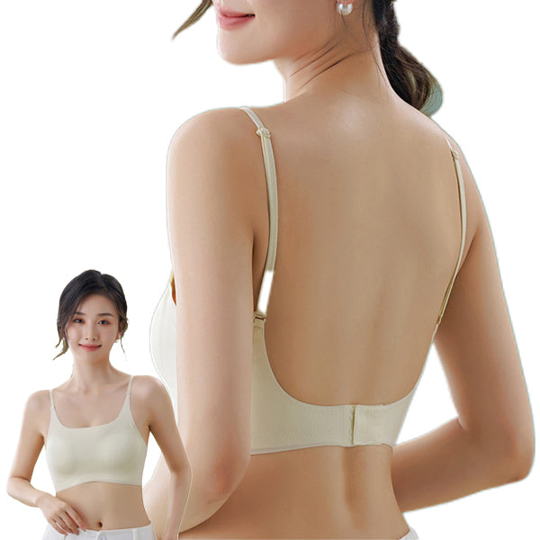 ICE SLAY Seamless Open back BRA beautiful underwear women's small chest gathered without steel ring comfortable bra thin (2 hook) | M,L,XL,2XL | CB2506022302