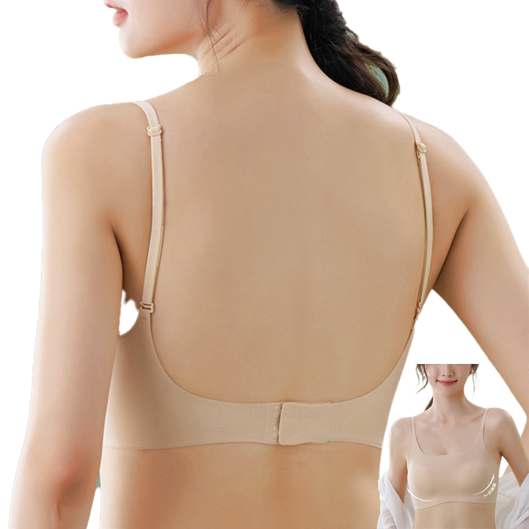 ICE SLAY Seamless Open back BRA beautiful underwear women's small chest gathered without steel ring comfortable bra thin (2 hook) | M,L,XL,2XL | CB2506022302