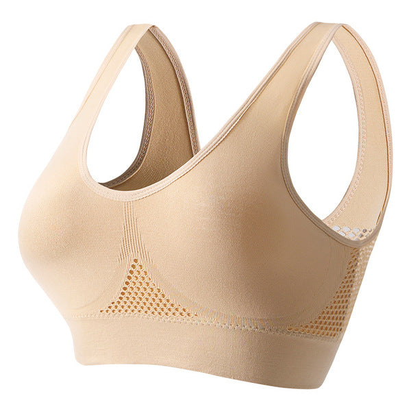 LADO Mesh Hollow Breathable Daily Use Tank Top Sports BRA Fitness running wireless push-up yoga vest plus size With NON Pad | CT250616628