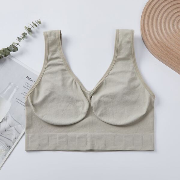 ZAVI Single-Layer Seamless No-Padded Sports Tank Top Bra | Vest-Style Bra Without Rims | Yoga &amp; Sleep Bra for Women | CT250927812