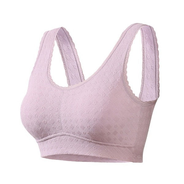 KIMI Vest-style Non-steel Ring Bra Jacquard Gathering Sports plus size Bra , China Imported | XL,3XL,5XL | CT250503737