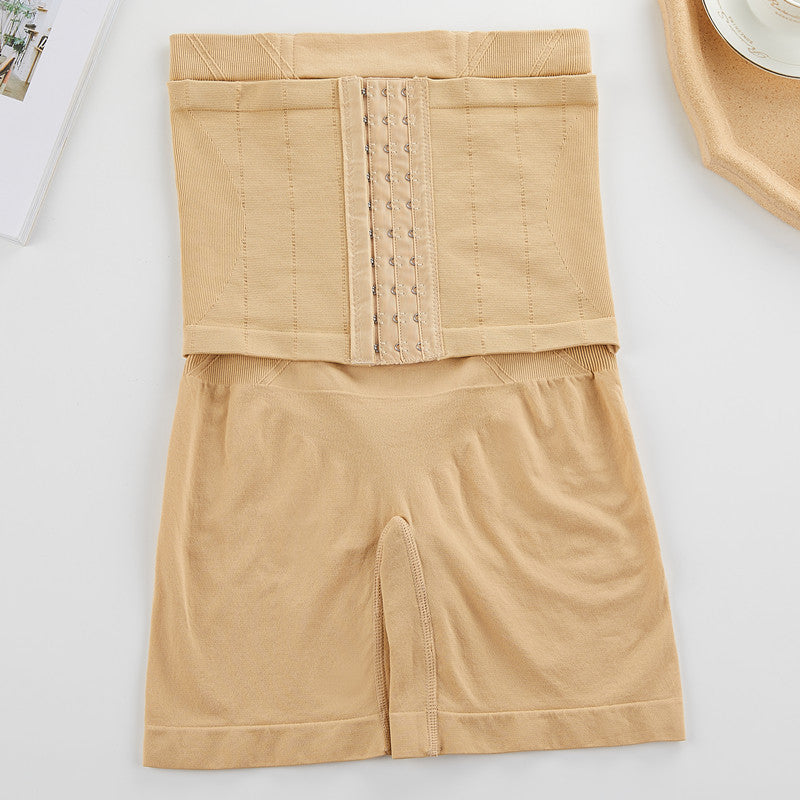 TONA Seamless High-Waisted Tummy-Control Pants Spliced Buttoned | Steel-Bone Anti-Rolling | Honeycomb Body-Shaping | Boxer Safety Pants for Women | ISHR260101904