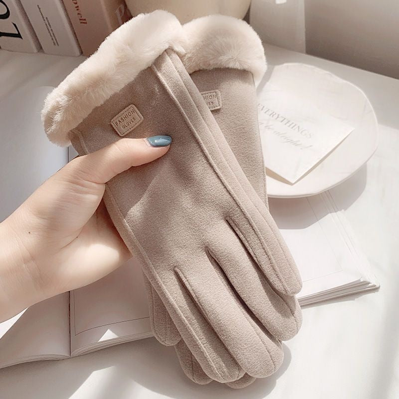 Winter Gloves for Women, Velvet, Thickeneded, Warm, Women's Cycling, Cold Protection, Driving, Anti-Freeze | China Imported | WRN251209875
