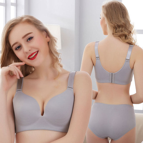 NORA Large Size Anti-Sagging Seamless Push-Up Bra | Cup C D E | 4 Hook |&nbsp; Thin Design | Adjustable Support | Smooth Lift &amp; Daily Comfort | CB2603311022