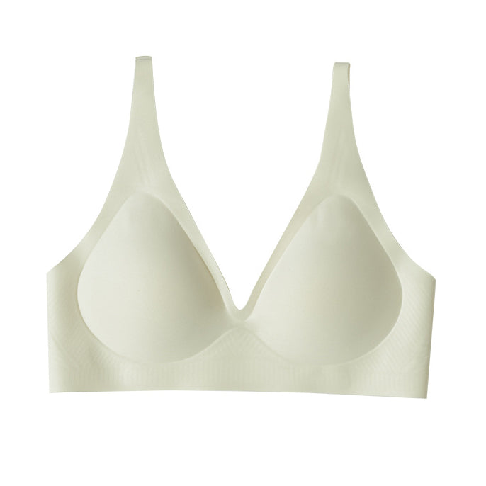 MYXO Seamless Jelly Strip Women's Push-Up Wireless | V Bra | Soft Support | Spring–Summer Thin | Glossy Finish | Comfortable Daily Wear | CB260205966