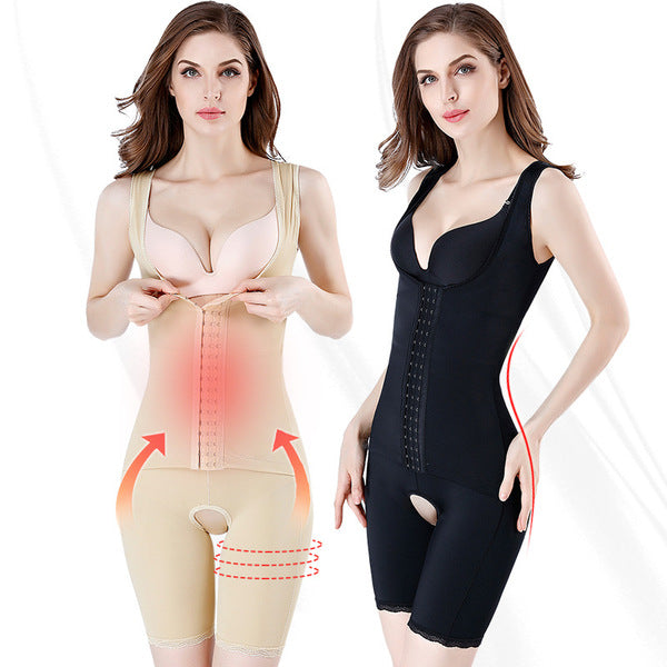Large U-Collar Body Shaping Garment (3-Row Buckle Edition) Adjustable Compression | Washroom-Friendly | Body Smoothing | Comfortable Daily Support | ISHR260507A107