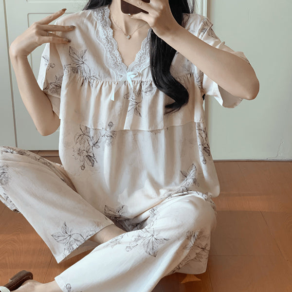 Cotton Silk Sweet Pajama Set (Women) Summer And Autumn Friendly | Thin &amp; Soft Home And OutWear | Cute Daily Comfort | CLS2603091000