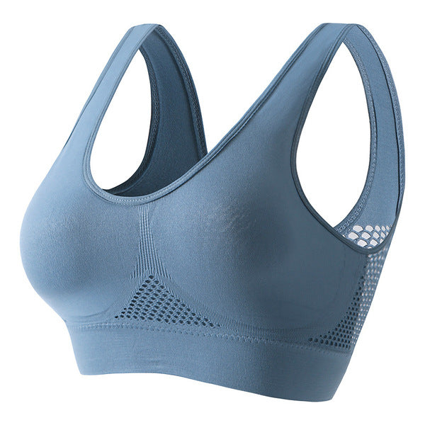 LADO Mesh Hollow Breathable Daily Use Tank Top Sports BRA Fitness running wireless push-up yoga vest plus size With NON Pad | CT250616628