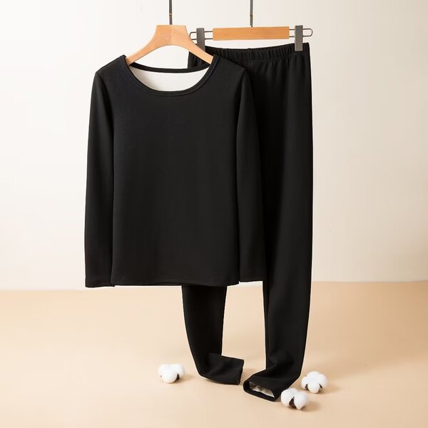 MISS DU Extra Large Loose Thermal Underwear Suit | Fat Sister Winter Thickened Double-Layer Thermal Set | De Velvet Fabric | China Imported | WRN261027827