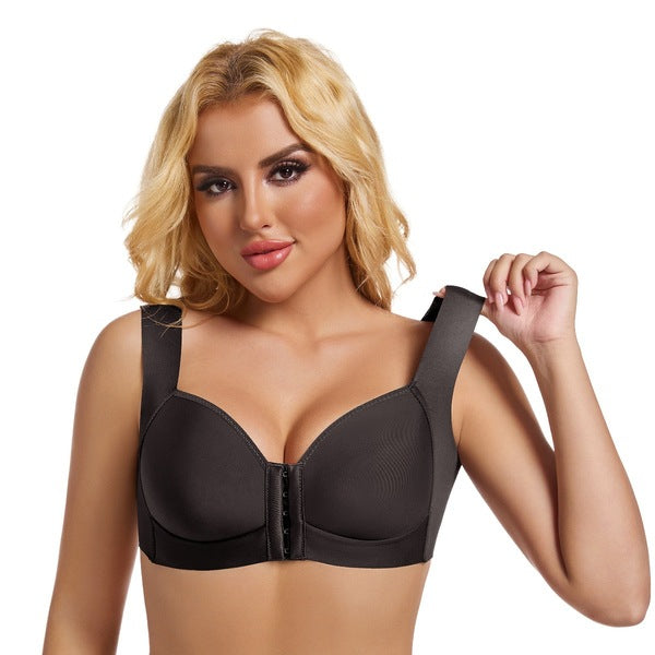 MIRO Plus size Front Buckle No Steel Ring Push-up Bra Seamless Beautiful Back Thin Sports Underwear for Women | BRA Size 36 to 50 | Cup C , D | Front Button BRA | China Imported | CB251101835