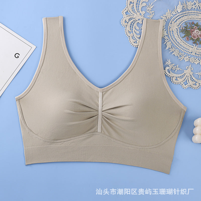 RAVI Plus Size Ultra-Thin Seamless Vest Bra Soft &amp; Comfortable | BRA Size 38 to 48 | Fixed Cup | All-in-One Bra | Beautiful Back Design | China Imported | CT251223894
