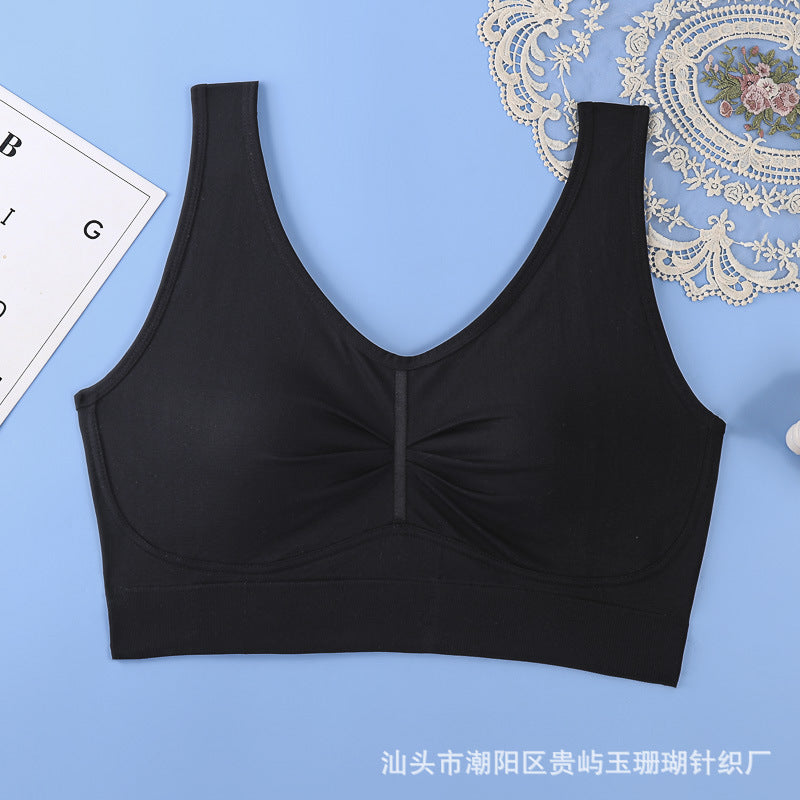 RAVI Plus Size Ultra-Thin Seamless Vest Bra Soft &amp; Comfortable | BRA Size 38 to 48 | Fixed Cup | All-in-One Bra | Beautiful Back Design | China Imported | CT251223894