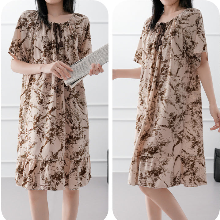 Summer Thin Cotton Plus Size Dress (Short Sleeve Edition) Home + Outside Wear | Lightweight | Soft Daily Comfort | CLS2603261016