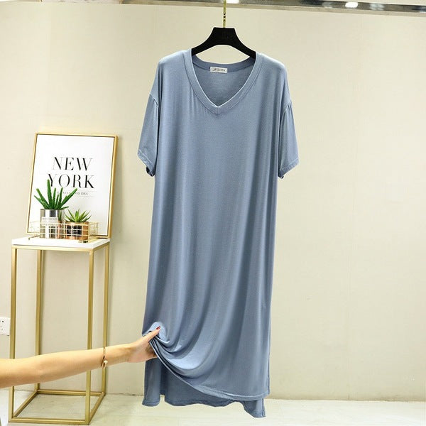 ISB Korean Style Skirt short-sleeved, Large size Nightdress T Shirt | L XL | CLS24072721802