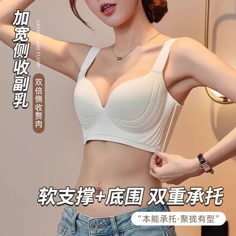 HIXA Seamless Plus-Size Lift Bra Thin Style | Large Bust Minimizer | Anti-Sagging | Wide Shoulder Straps | Back Beauty Design | China Imported | CB251222890