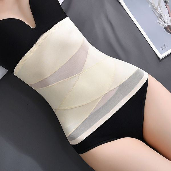 Women’s Mesh Cross Belly Belt (Breathable Waist Shaper) Small Belly Control | Slim Waist Seal | Lightweight Body-Shaping Support | ISHR260215982
