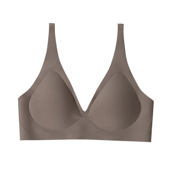 MYXO Seamless Jelly Strip Women's Push-Up Wireless | V Bra | Soft Support | Spring–Summer Thin | Glossy Finish | Comfortable Daily Wear | CB260205966