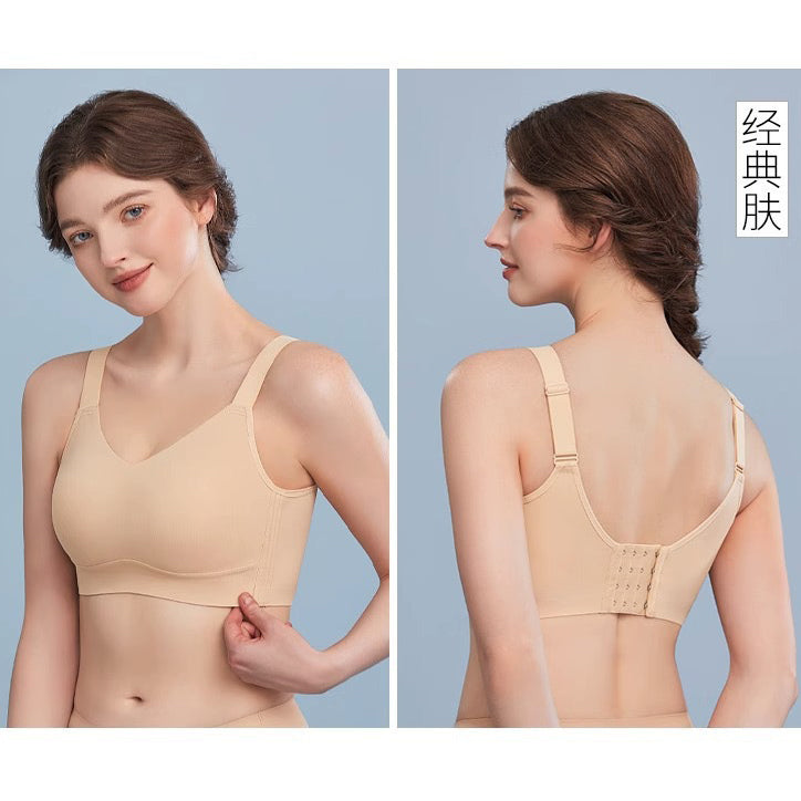VEYA Women's Chest Underwear Large Chest Small Breast Anti-sagging Thin Slim plus size Traceless Rabbit Ear Bra | CB250708742
