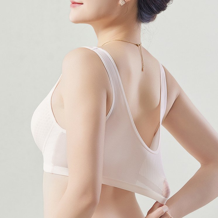 FIKA Front Buckle Gather-Up Bra | Wire-Free | Vest Style | Ice Silk Summer Bra | Easy Wear Comfort | CB260801A259