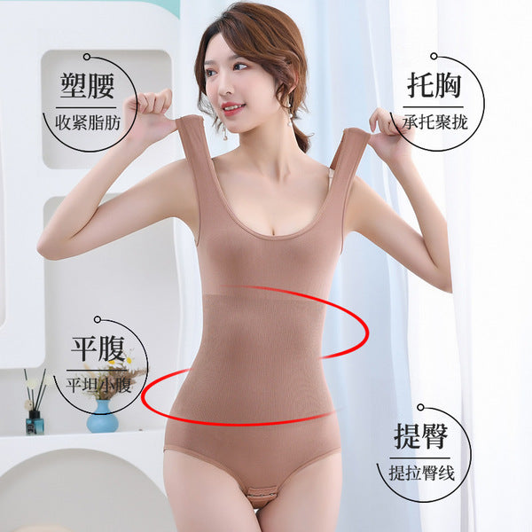 Large Size One-Piece Body-Shaping Garment Tummy-Tightening | Waist-Tightening | Seamless Full Body Shaper with Crotch Hooks (Washroom-Friendly) | Imported | ISHR251212878