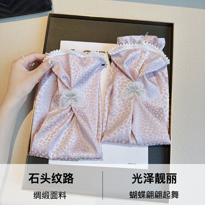 CHYNYU Silk Satin Butterfly Ice Sleeves mThree-Dimensional Color | Elegant Temperament | Summer Sunscreen | Travel &amp; Driving | ISLE260109913