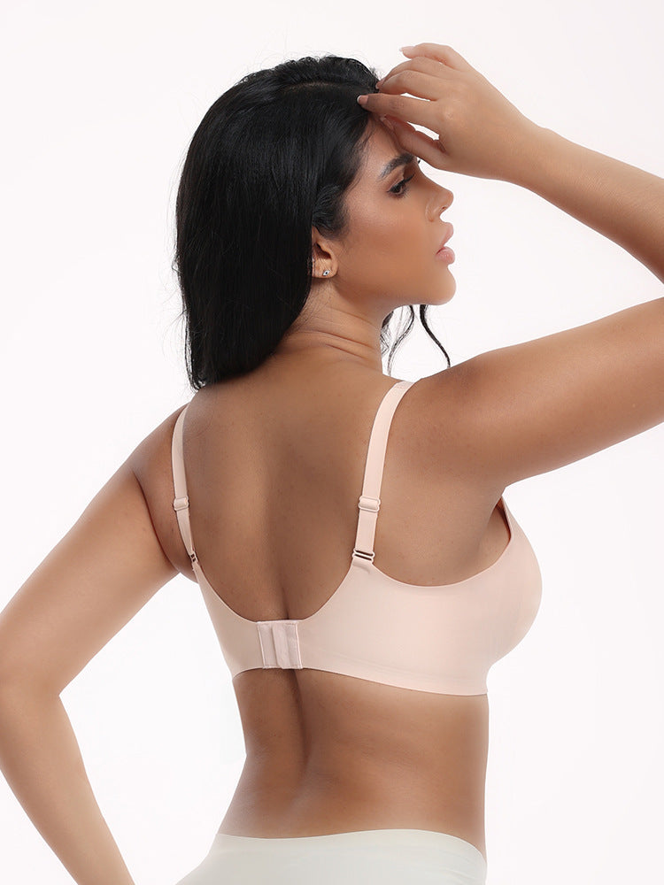 PIVO ICE Thin Cup No Rims Size Underwear Glossy Seamless Push-Up Anti-Sagging Big Breasts Slimming Bra | S,M,L,XL,2XL | CB250716760