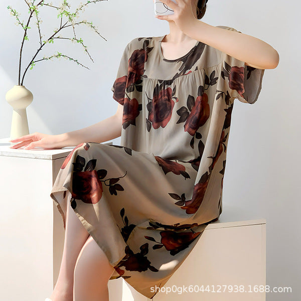 ISB Korean Style Skirt short-sleeved, Large size Nightdress T Shirt | CLS250417733