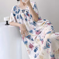 Cotton Silk Nightdress New Floral Sweet Home Clothes Summer Women's Pajamas Short-sleeved Dress Summer Thin Dress | China Imported | CLS250812784